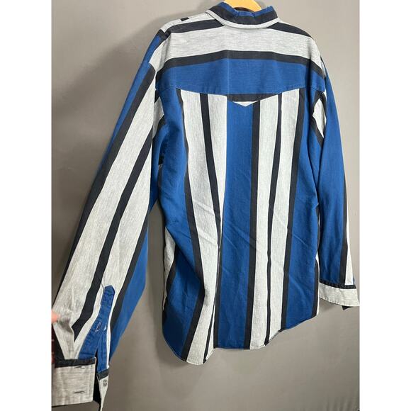 Roper Rodeo Blue Western Shirt Men's 2X Cowboy Long Sleeve Button Down - Picture 11 of 14